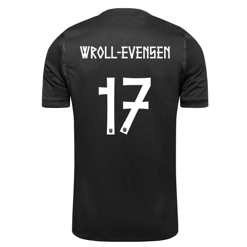 Danxen Niño Camiseta Noruega Henrik Wroll-Evensen #17 Negro 2ª Equipación 26-28 La Camisa