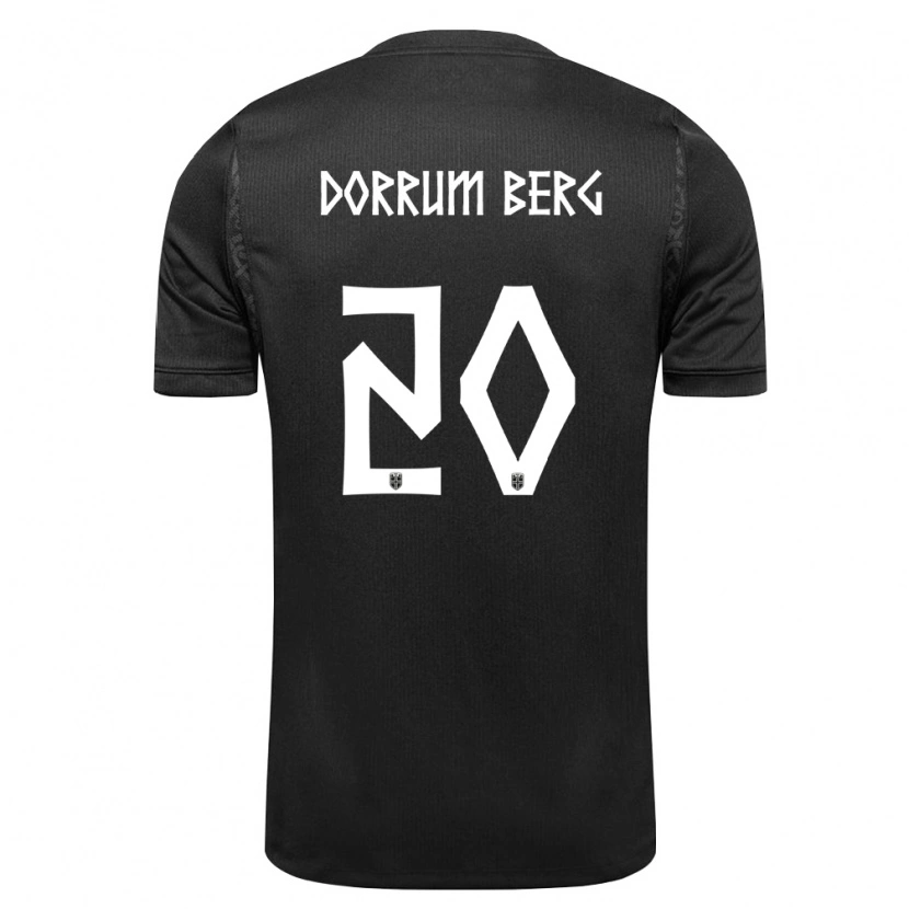 Danxen Niño Camiseta Noruega Fredrik Dørrum Berg #20 Negro 2ª Equipación 26-28 La Camisa