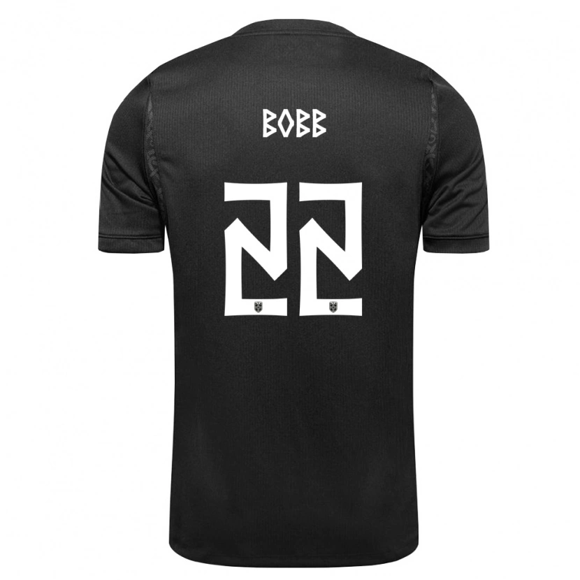 Danxen Niño Camiseta Noruega Oscar Bobb #22 Negro 2ª Equipación 26-28 La Camisa