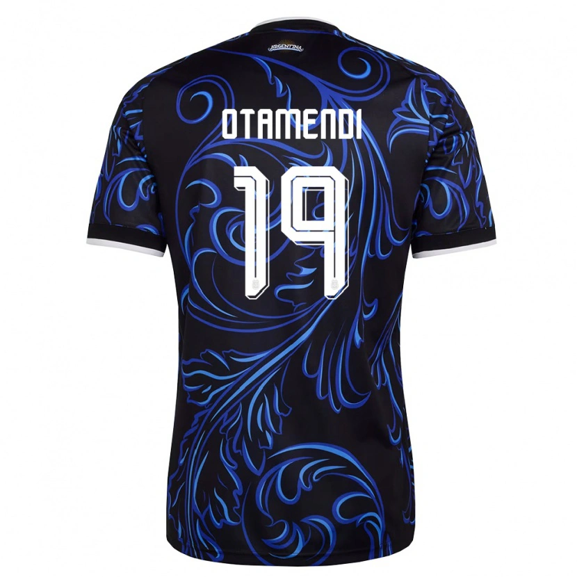 Danxen Niño Camiseta Argentina Nicolás Otamendi #19 Negro Blanco Azul Cielo 2ª Equipación 26-28 La Camisa