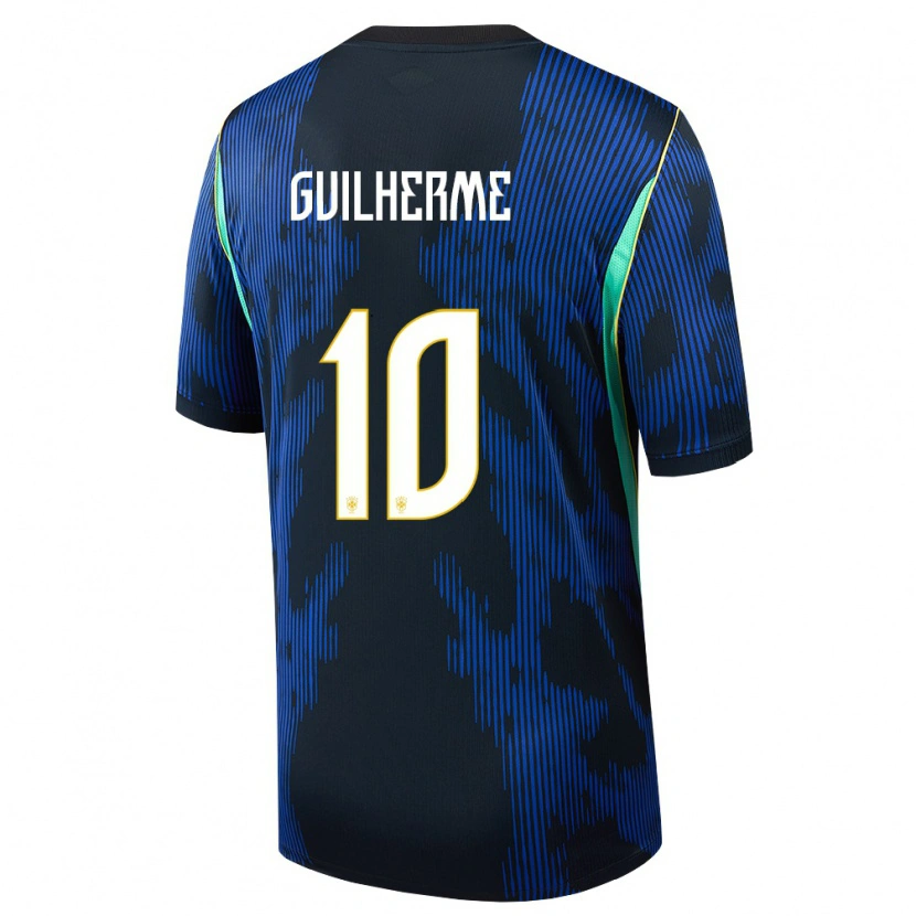 Danxen Niño Camiseta Brasil Luis Guilherme #10 Azul Amarillo Marino 2ª Equipación 26-28 La Camisa
