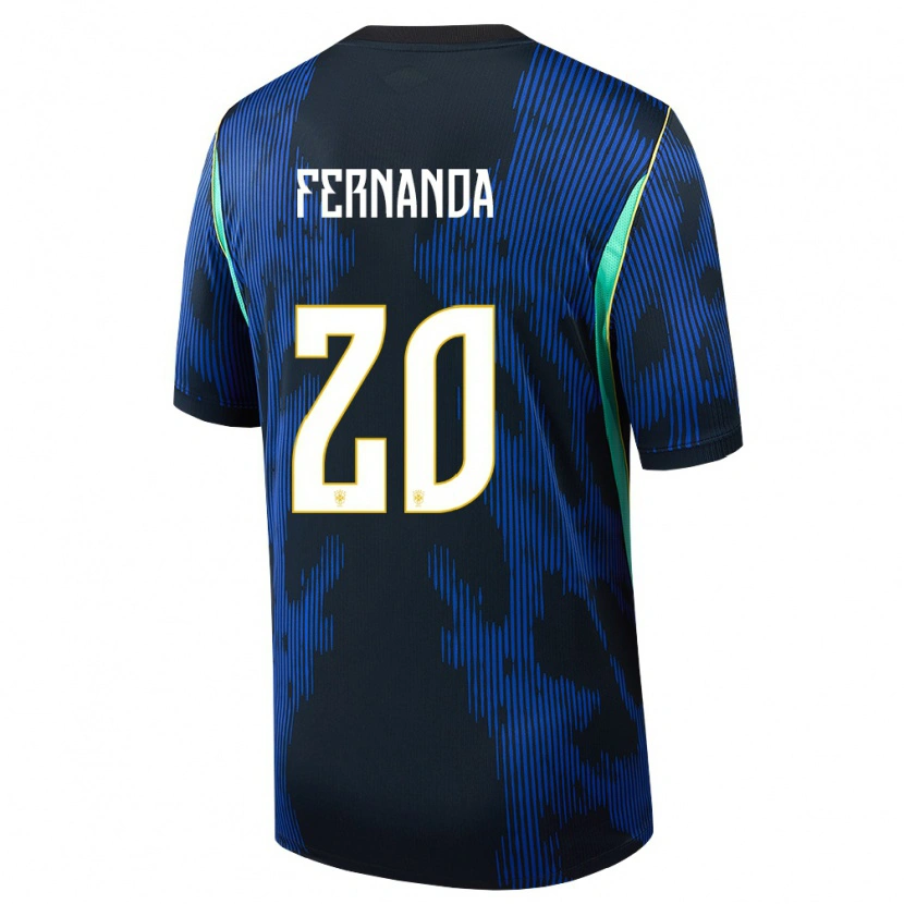 Danxen Niño Camiseta Brasil Fernanda Palermo #20 Azul Amarillo Marino 2ª Equipación 26-28 La Camisa