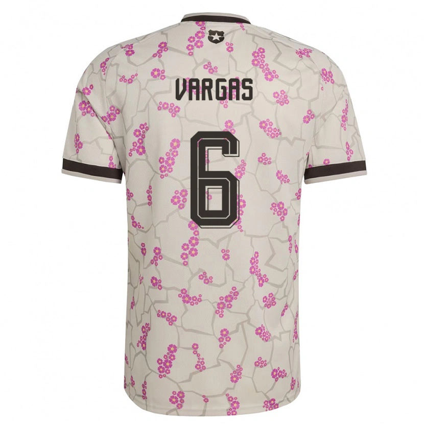 Danxen Niño Camiseta Chile Sebastián Vargas #6 Blanco Púrpura 2ª Equipación 26-28 La Camisa
