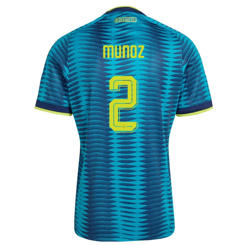 Danxen Niño Camiseta Colombia Daniel Muñoz #2 Azul Amarillo Marino 2ª Equipación 26-28 La Camisa