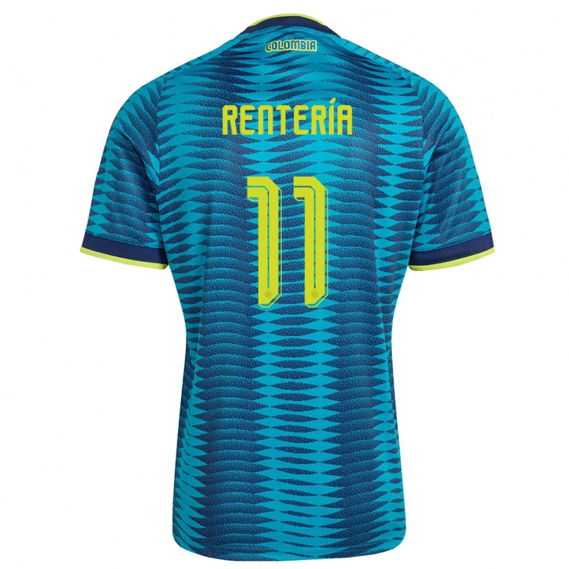 Danxen Niño Camiseta Colombia Jhon Rentería #11 Azul Amarillo Marino 2ª Equipación 26-28 La Camisa