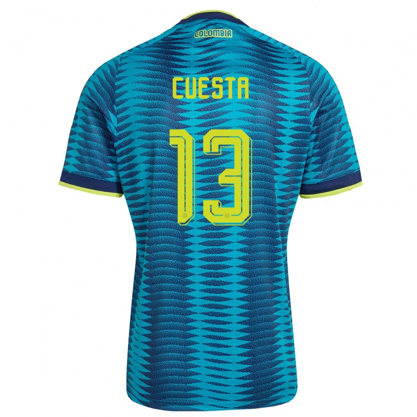 Danxen Niño Camiseta Colombia Jeymar Cuesta #13 Azul Amarillo Marino 2ª Equipación 26-28 La Camisa