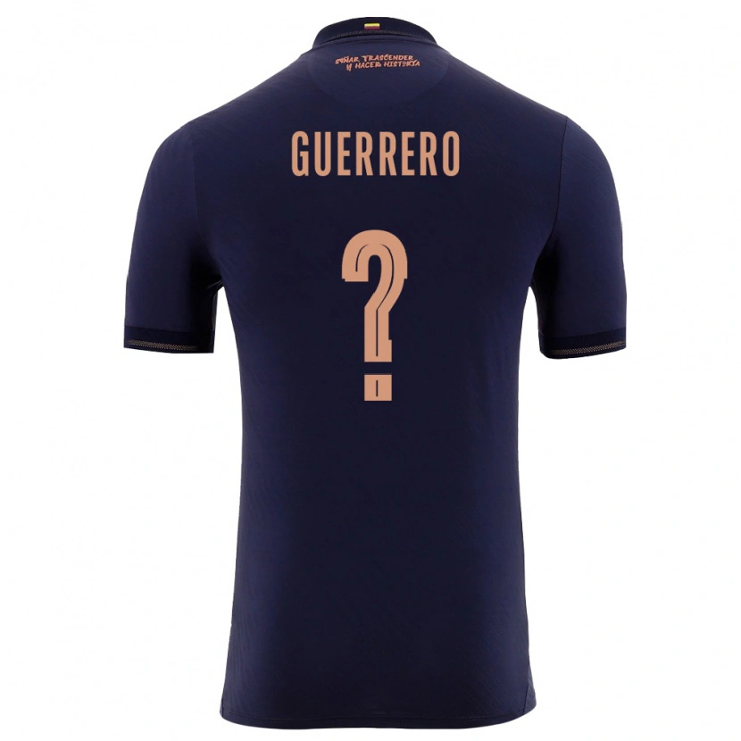 Danxen Niño Camiseta Ecuador Johan Guerrero #0 Marino Oro 2ª Equipación 26-28 La Camisa