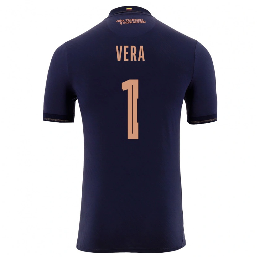 Danxen Niño Camiseta Ecuador Andrea Vera #1 Marino Oro 2ª Equipación 26-28 La Camisa