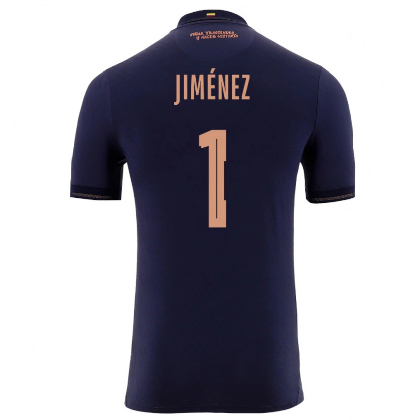Danxen Niño Camiseta Ecuador Tony Jimenez #1 Marino Oro 2ª Equipación 26-28 La Camisa