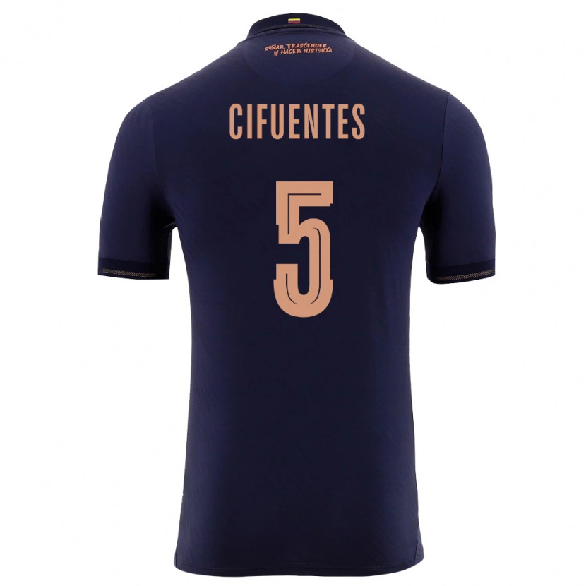 Danxen Niño Camiseta Ecuador Jose Cifuentes #5 Marino Oro 2ª Equipación 26-28 La Camisa