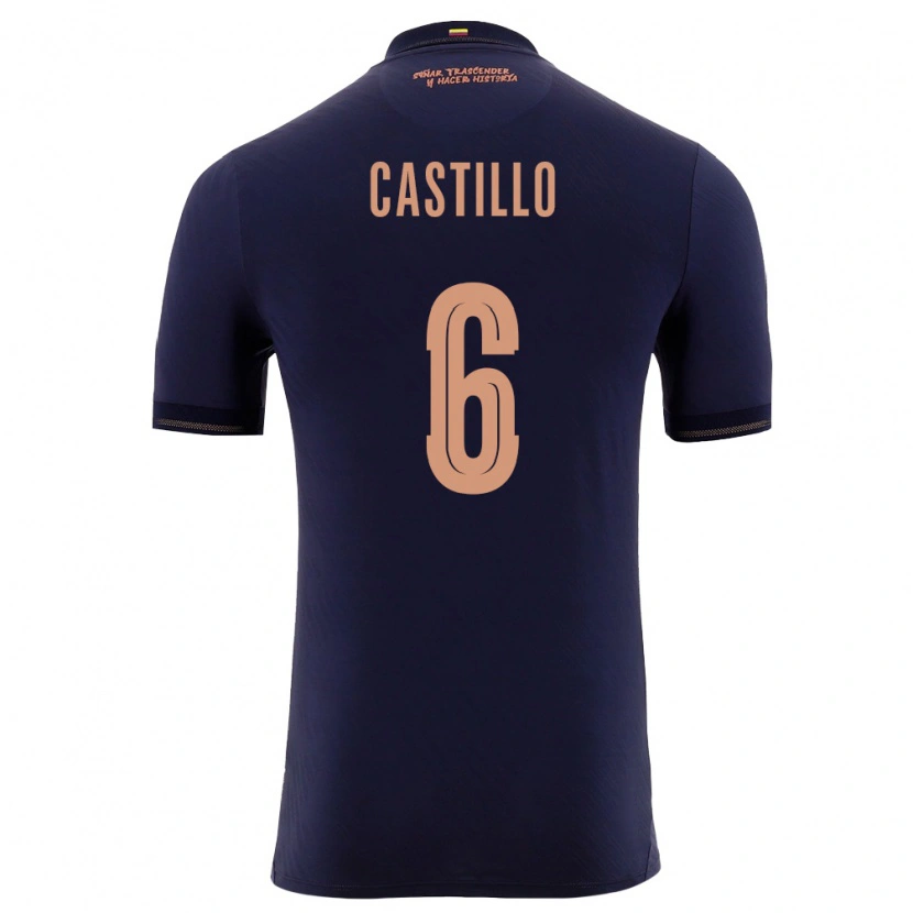 Danxen Niño Camiseta Ecuador Byron Castillo #6 Marino Oro 2ª Equipación 26-28 La Camisa