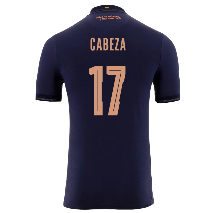 Danxen Niño Camiseta Ecuador Eduín Cabeza #17 Marino Oro 2ª Equipación 26-28 La Camisa