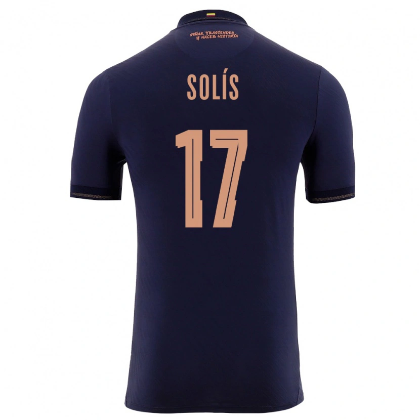 Danxen Niño Camiseta Ecuador Mathias Solis #17 Marino Oro 2ª Equipación 26-28 La Camisa