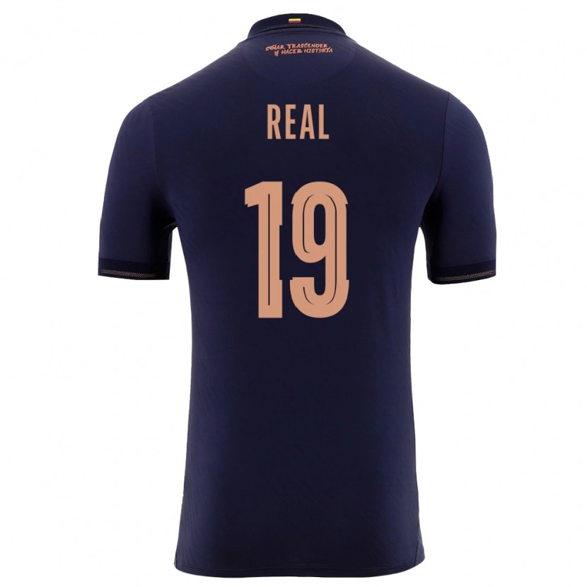 Danxen Niño Camiseta Ecuador Kerlly Real #19 Marino Oro 2ª Equipación 26-28 La Camisa