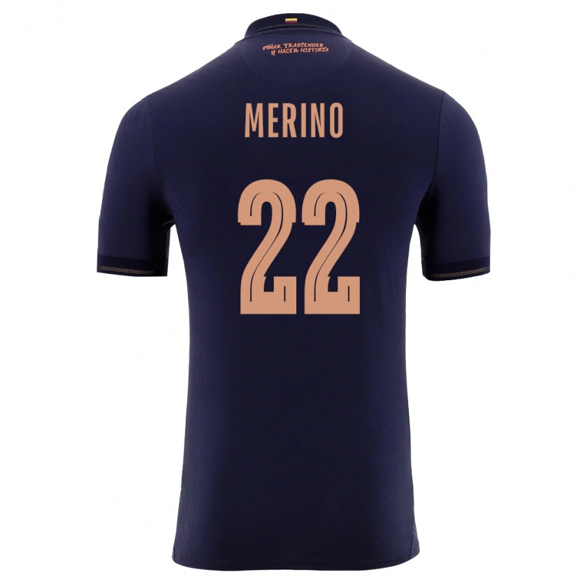 Danxen Niño Camiseta Ecuador Matías Merino #22 Marino Oro 2ª Equipación 26-28 La Camisa