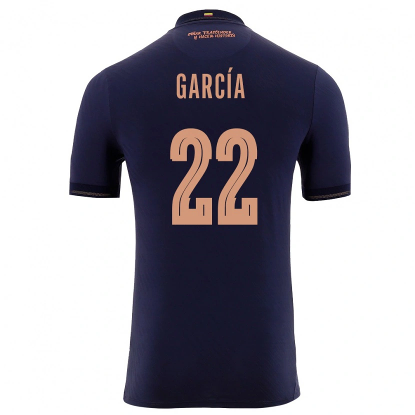 Danxen Niño Camiseta Ecuador Jostin García #22 Marino Oro 2ª Equipación 26-28 La Camisa