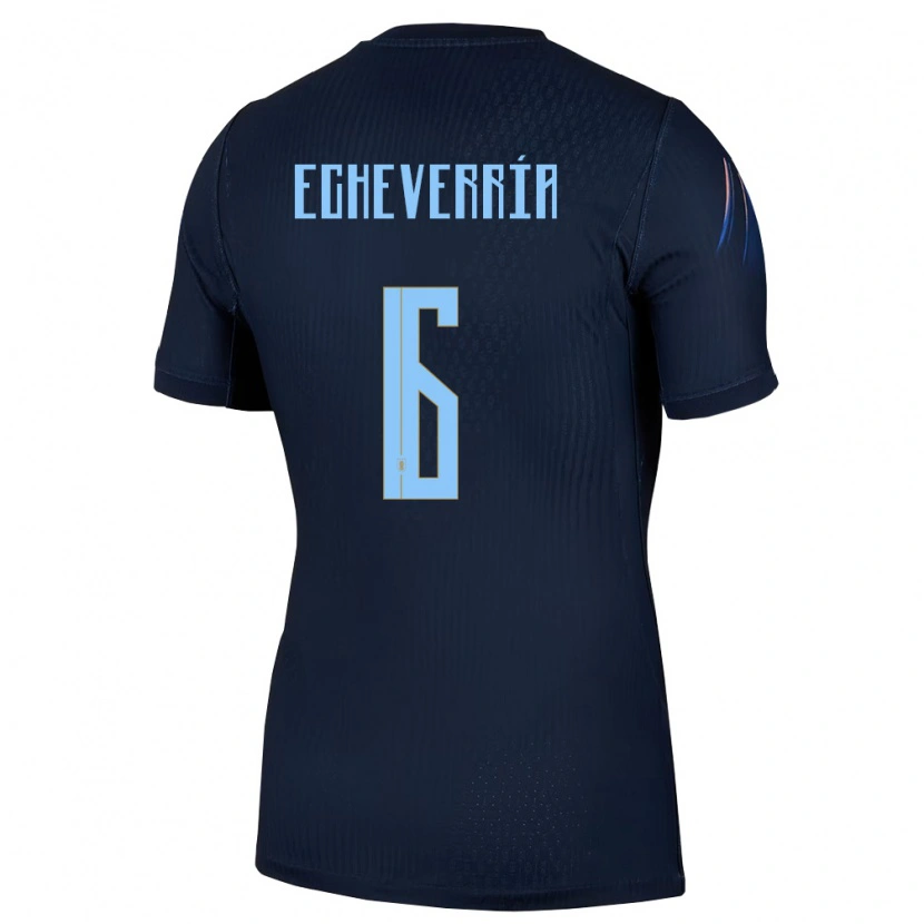 Danxen Niño Camiseta Uruguay Juan Echeverria #6 Negro Azul 2ª Equipación 26-28 La Camisa