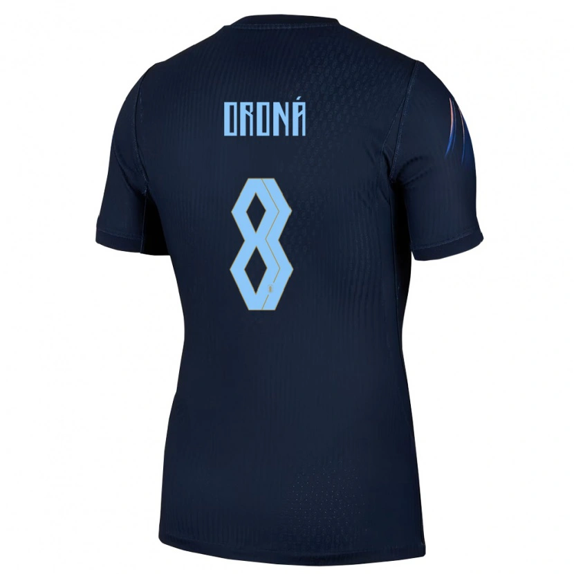 Danxen Niño Camiseta Uruguay Marco Oroná #8 Negro Azul 2ª Equipación 26-28 La Camisa