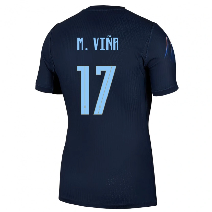 Danxen Niño Camiseta Uruguay Matías Viña #17 Negro Azul 2ª Equipación 26-28 La Camisa