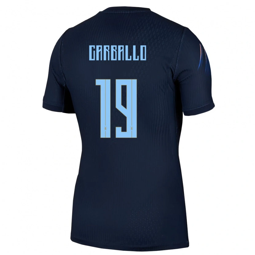 Danxen Niño Camiseta Uruguay Wendy Carballo #19 Negro Azul 2ª Equipación 26-28 La Camisa