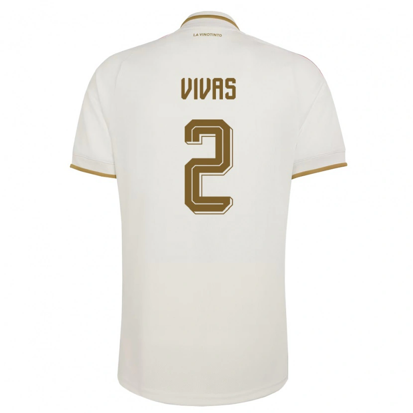 Danxen Niño Camiseta Venezuela Carlos Vivas #2 Marfil Amarillo 2ª Equipación 26-28 La Camisa