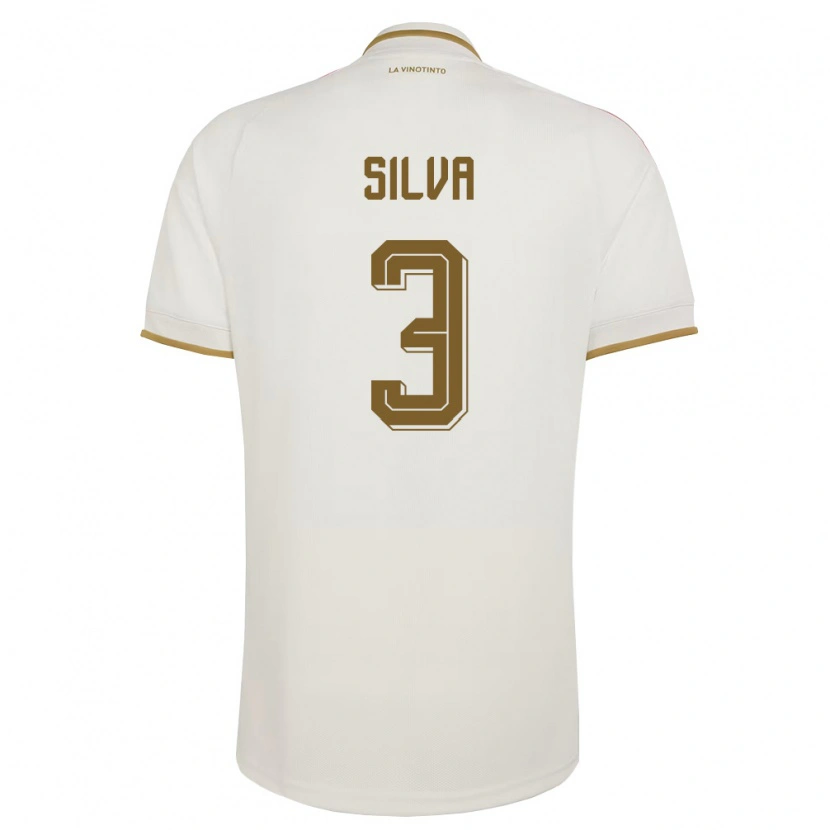 Danxen Niño Camiseta Venezuela Santiago Silva #3 Marfil Amarillo 2ª Equipación 26-28 La Camisa