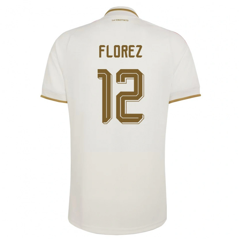 Danxen Niño Camiseta Venezuela Génesis Flórez #12 Marfil Amarillo 2ª Equipación 26-28 La Camisa