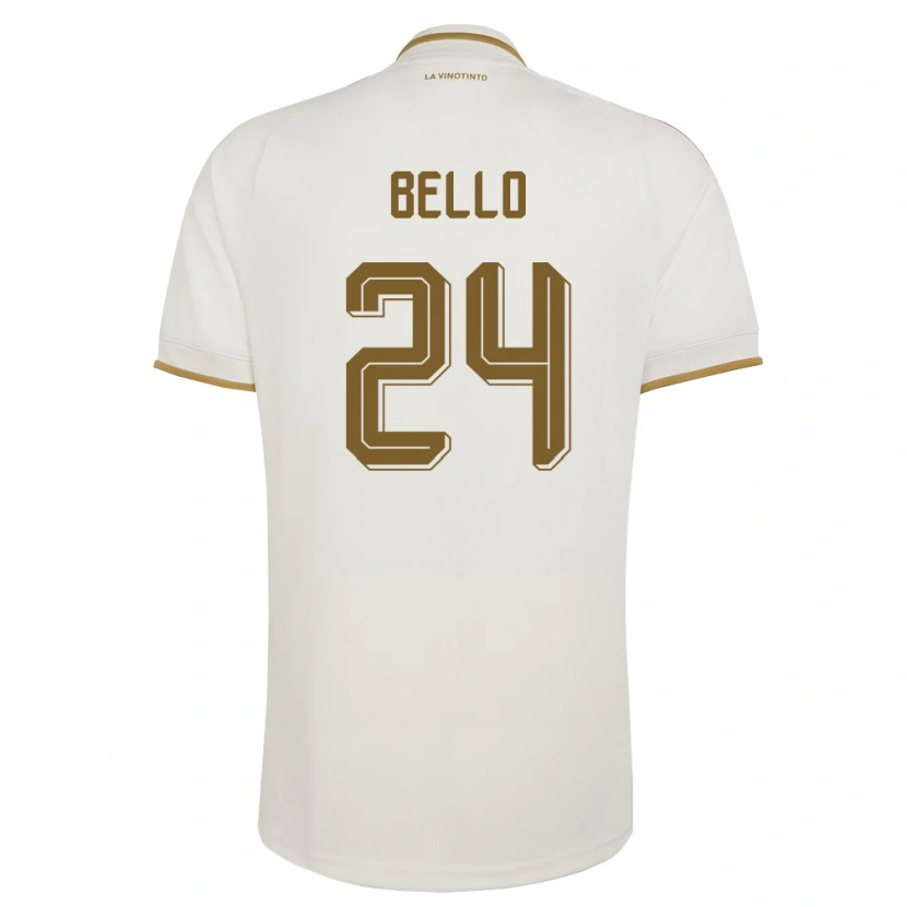 Danxen Niño Camiseta Venezuela Eugenio Bello #24 Marfil Amarillo 2ª Equipación 26-28 La Camisa
