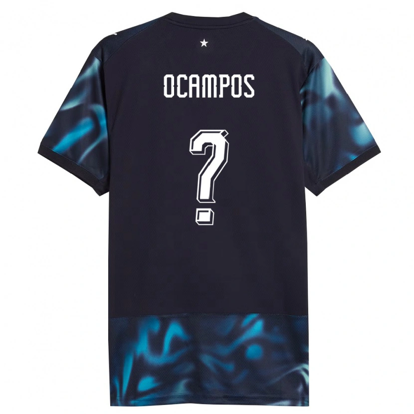 Danxen Niño Camiseta Paraguay Santiago Ocampos #0 Marino Azul Cielo 2ª Equipación 26-28 La Camisa