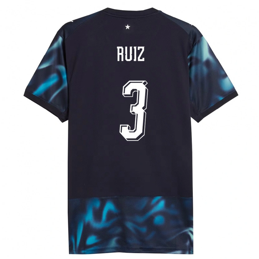 Danxen Niño Camiseta Paraguay Christhian Ruiz #3 Marino Azul Cielo 2ª Equipación 26-28 La Camisa