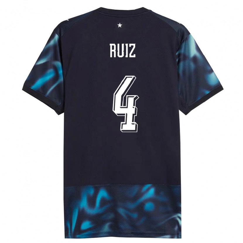 Danxen Niño Camiseta Paraguay Diego Ruiz #4 Marino Azul Cielo 2ª Equipación 26-28 La Camisa