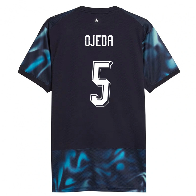 Danxen Niño Camiseta Paraguay Edgar Ojeda #5 Marino Azul Cielo 2ª Equipación 26-28 La Camisa