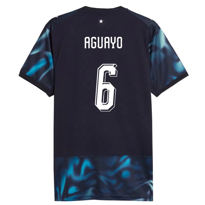 Danxen Niño Camiseta Paraguay Ángel Aguayo #6 Marino Azul Cielo 2ª Equipación 26-28 La Camisa