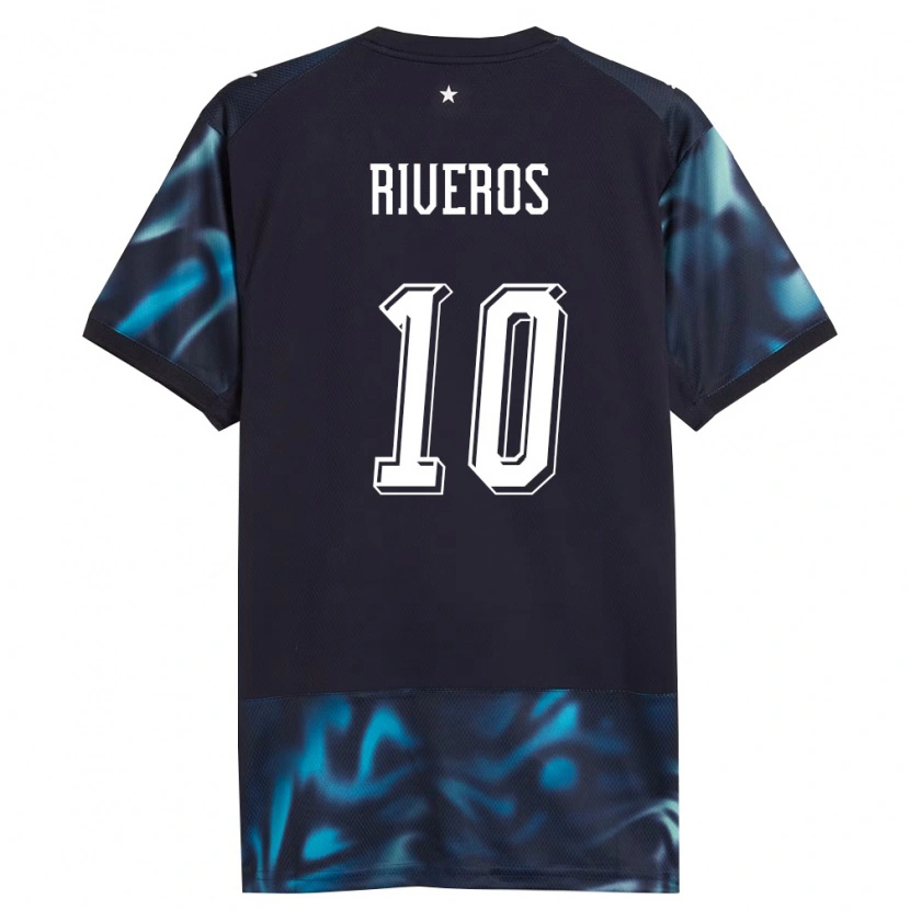Danxen Niño Camiseta Paraguay Paulo Riveros #10 Marino Azul Cielo 2ª Equipación 26-28 La Camisa