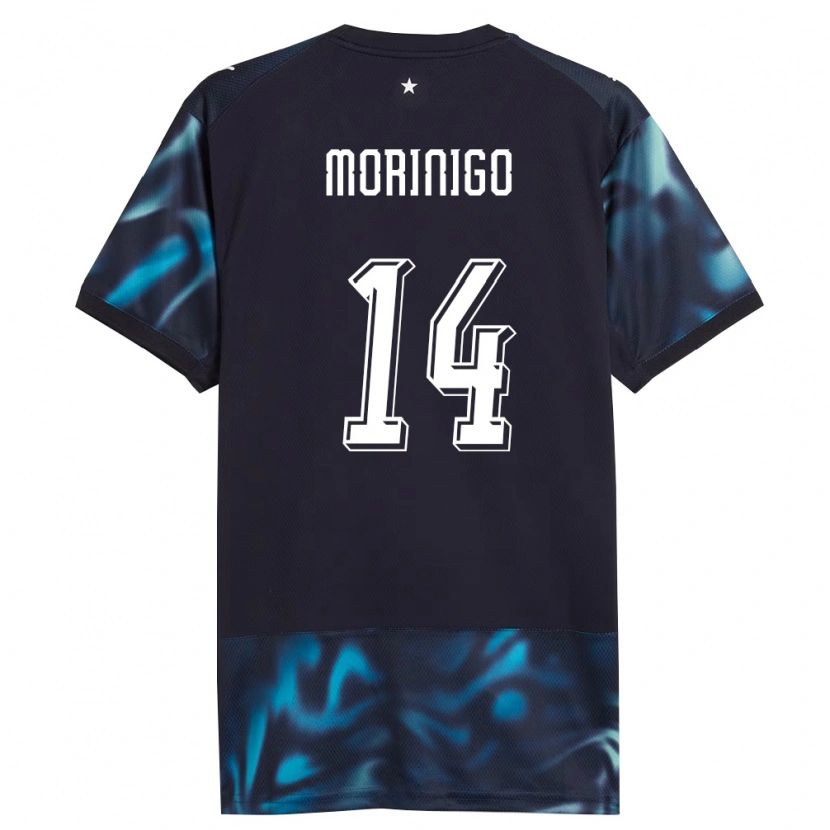 Danxen Niño Camiseta Paraguay Tobías Morinigo #14 Marino Azul Cielo 2ª Equipación 26-28 La Camisa