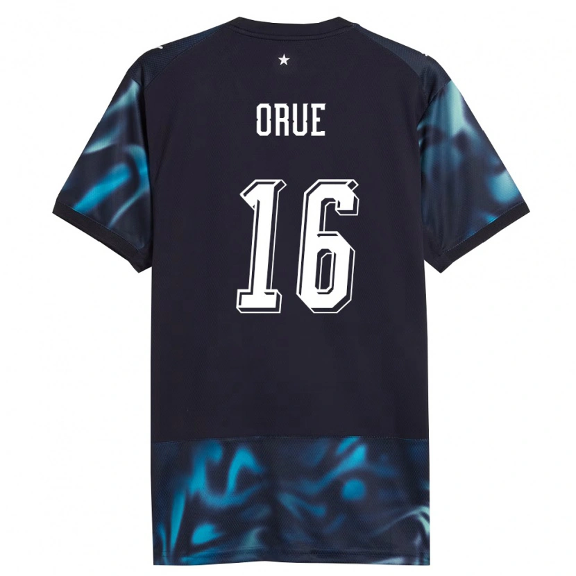 Danxen Niño Camiseta Paraguay Sebastián Orue #16 Marino Azul Cielo 2ª Equipación 26-28 La Camisa
