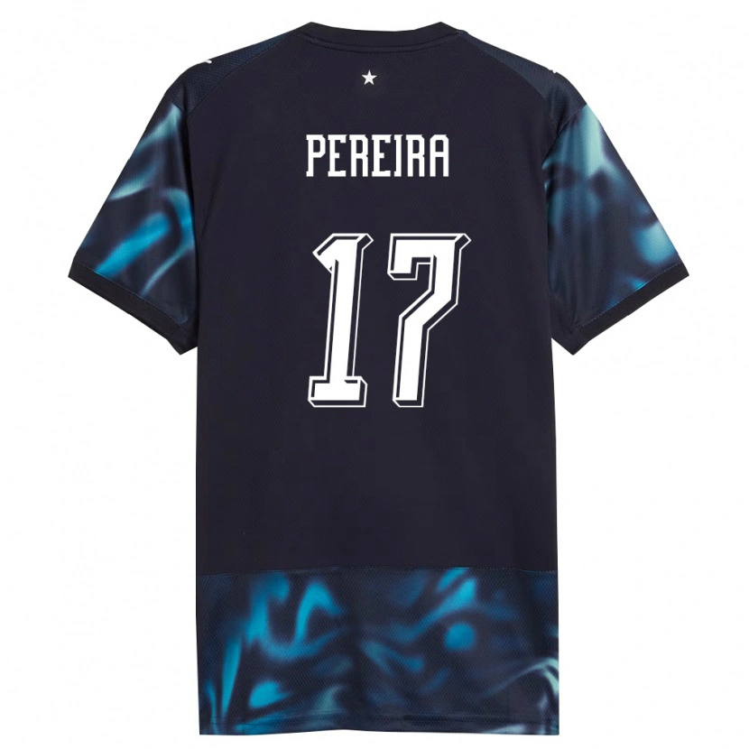 Danxen Niño Camiseta Paraguay Kevin Pereira #17 Marino Azul Cielo 2ª Equipación 26-28 La Camisa