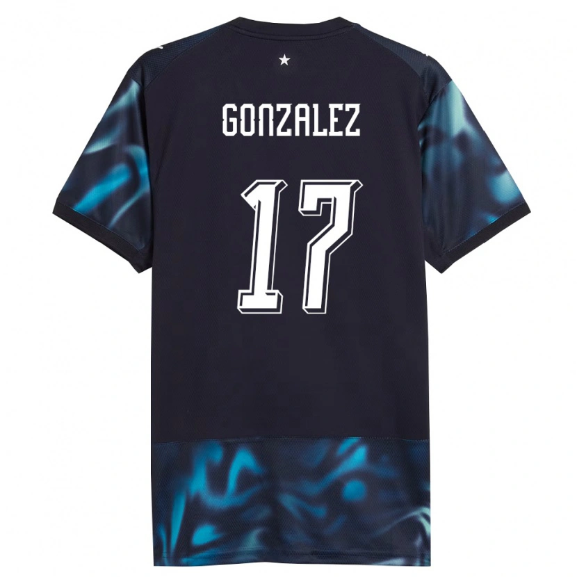 Danxen Niño Camiseta Paraguay Lourdes González #17 Marino Azul Cielo 2ª Equipación 26-28 La Camisa