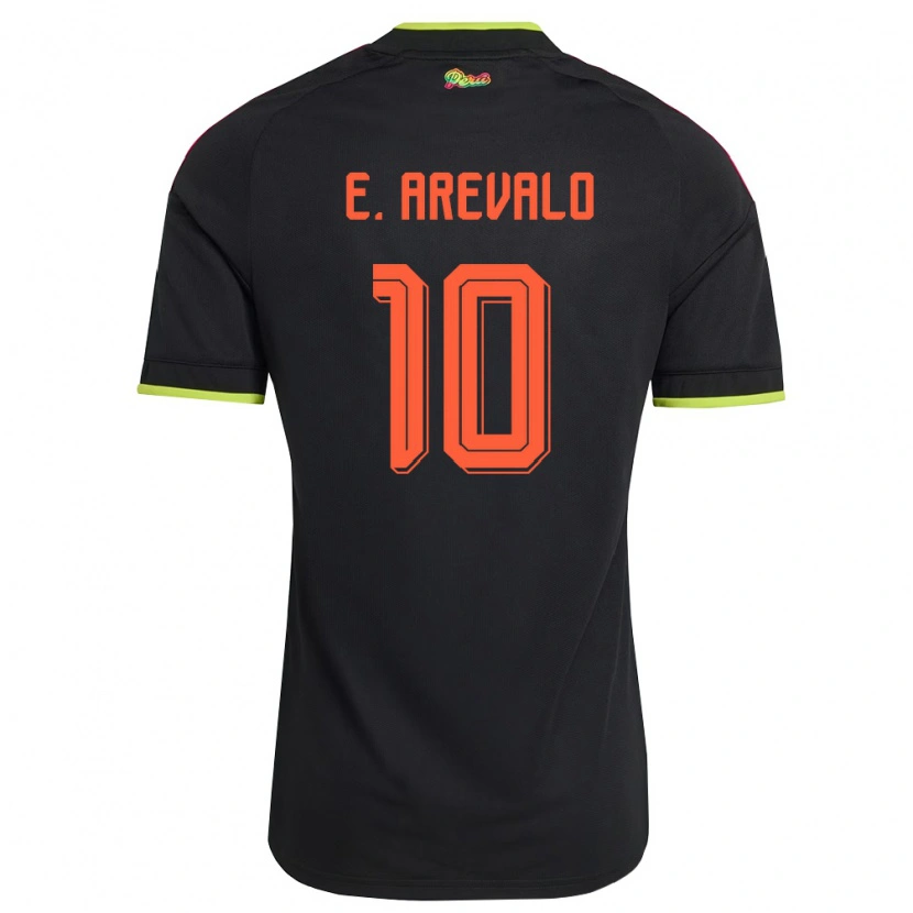 Danxen Niño Camiseta Perú Emily Arévalo #10 Negro Amarillo Rosa 2ª Equipación 26-28 La Camisa