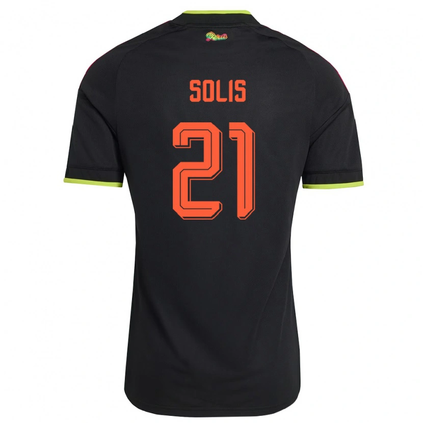 Danxen Niño Camiseta Perú Renato Solís #21 Negro Amarillo Rosa 2ª Equipación 26-28 La Camisa