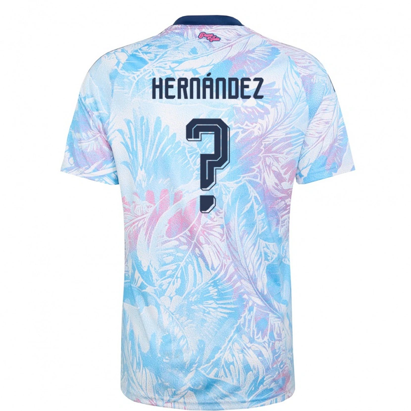 Danxen Niño Camiseta Costa Rica Sebastián Hernández #0 Azul Cielo Marino Rosa 2ª Equipación 26-28 La Camisa