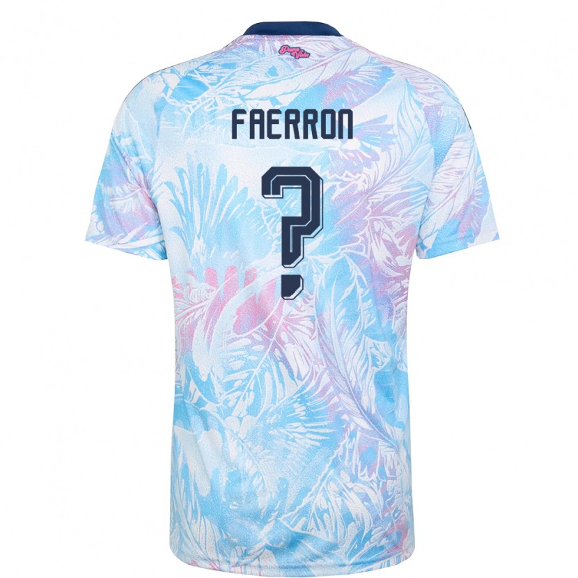 Danxen Niño Camiseta Costa Rica Fernán Faerron #0 Azul Cielo Marino Rosa 2ª Equipación 26-28 La Camisa