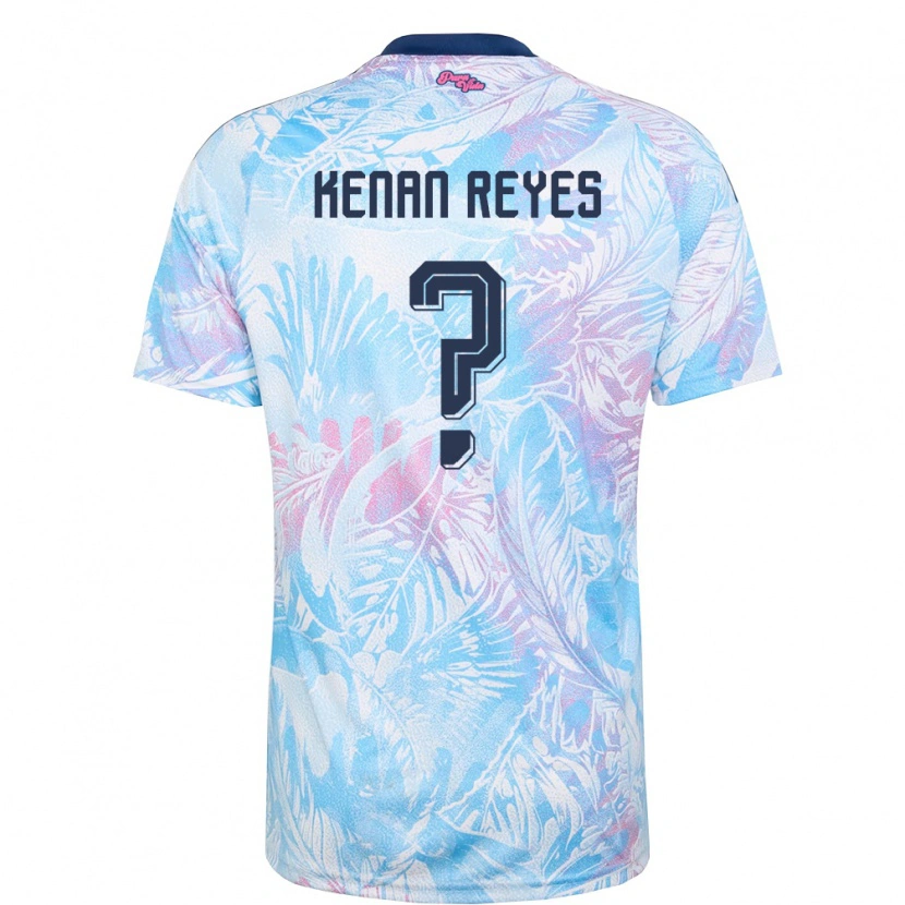 Danxen Niño Camiseta Costa Rica Kenan Reyes #0 Azul Cielo Marino Rosa 2ª Equipación 26-28 La Camisa