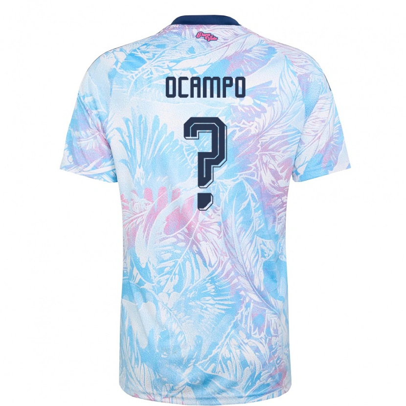 Danxen Niño Camiseta Costa Rica Benjamin Ocampo #0 Azul Cielo Marino Rosa 2ª Equipación 26-28 La Camisa