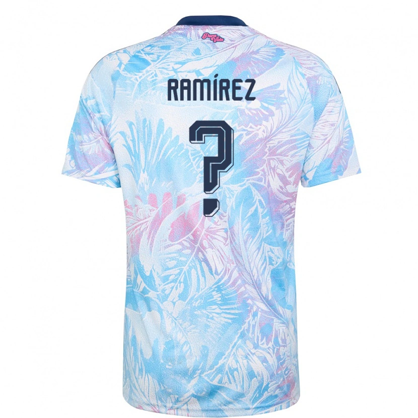 Danxen Niño Camiseta Costa Rica Walter Ramirez #0 Azul Cielo Marino Rosa 2ª Equipación 26-28 La Camisa