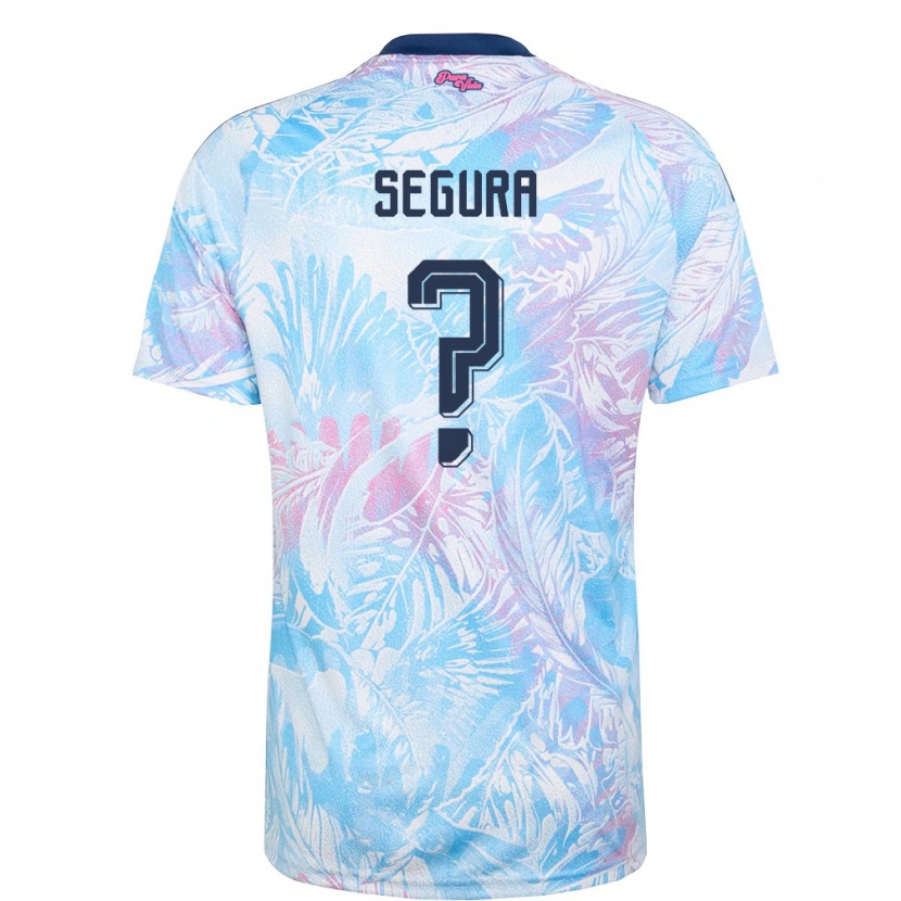 Danxen Niño Camiseta Costa Rica Oscar Segura #0 Azul Cielo Marino Rosa 2ª Equipación 26-28 La Camisa