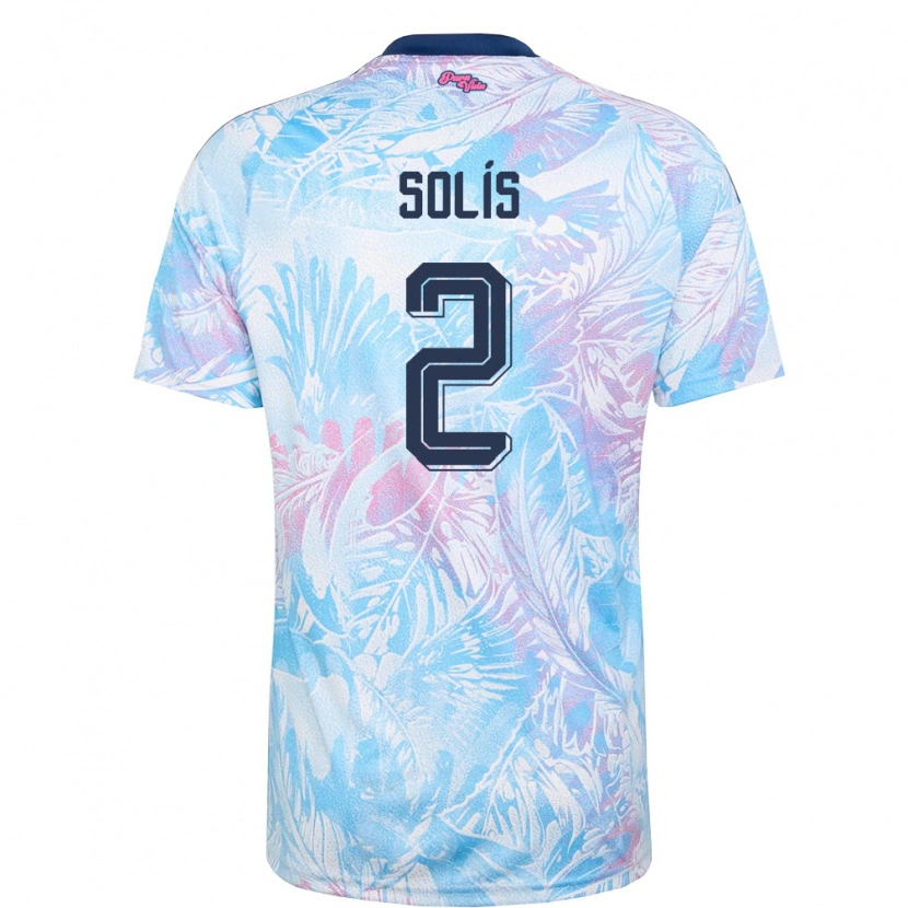 Danxen Niño Camiseta Costa Rica Marcelo Solís #2 Azul Cielo Marino Rosa 2ª Equipación 26-28 La Camisa