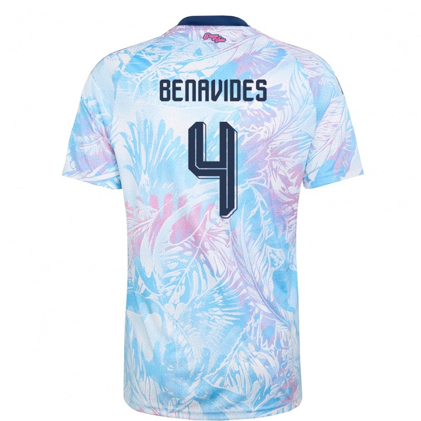 Danxen Niño Camiseta Costa Rica Mariana Benavides #4 Azul Cielo Marino Rosa 2ª Equipación 26-28 La Camisa
