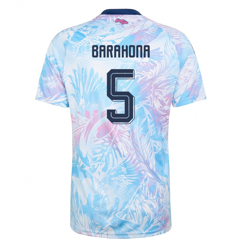 Danxen Niño Camiseta Costa Rica Alberth Barahona #5 Azul Cielo Marino Rosa 2ª Equipación 26-28 La Camisa