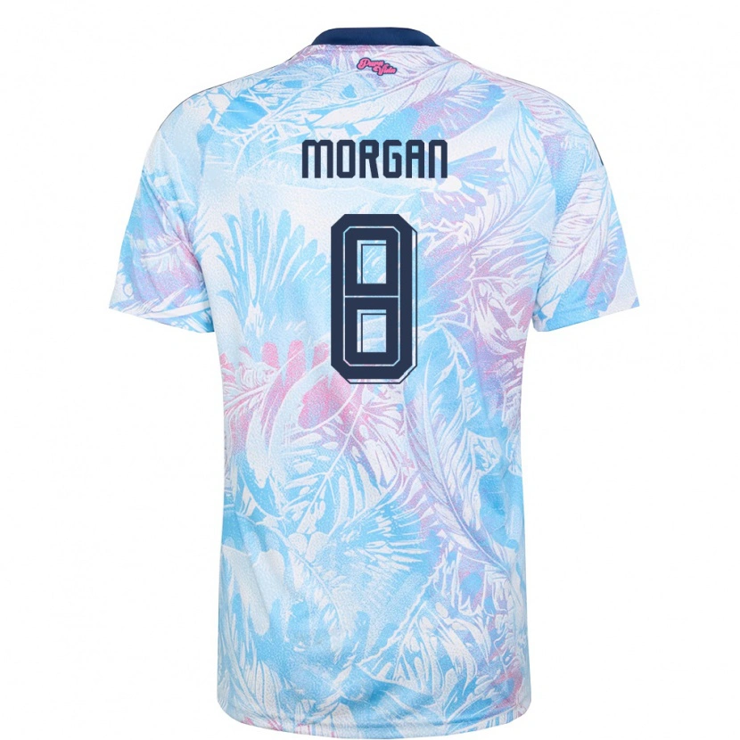 Danxen Niño Camiseta Costa Rica Hakeem Morgan #8 Azul Cielo Marino Rosa 2ª Equipación 26-28 La Camisa